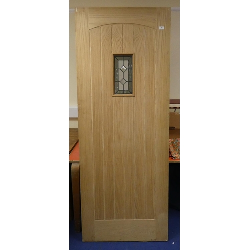 38 - Two external oak doors for cottage (new and unused).