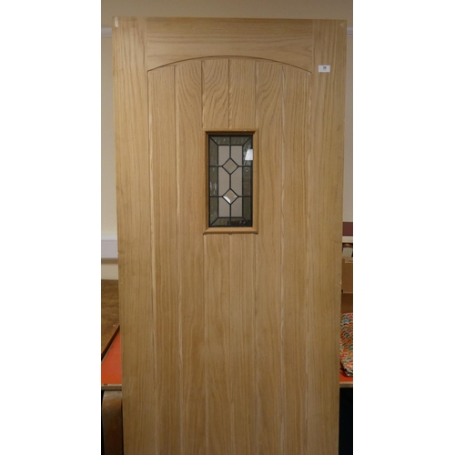 38 - Two external oak doors for cottage (new and unused).