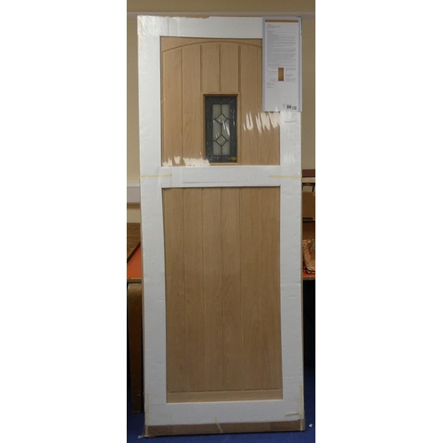 38 - Two external oak doors for cottage (new and unused).