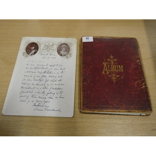 42 - Vintage album and facsimile letter from Dalkeith House.