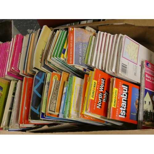 56 - Large box of folding maps.