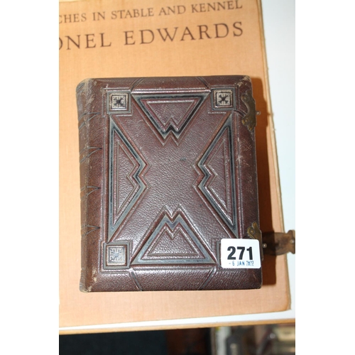 271 - Antique leather photograph album.