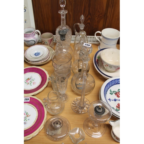 290 - Cut-glass and other decanters, ewers, finger bowls, etc.