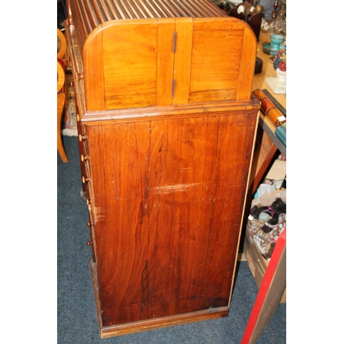 712 - Victorian walnut roll top knee-hole dental unit/desk.