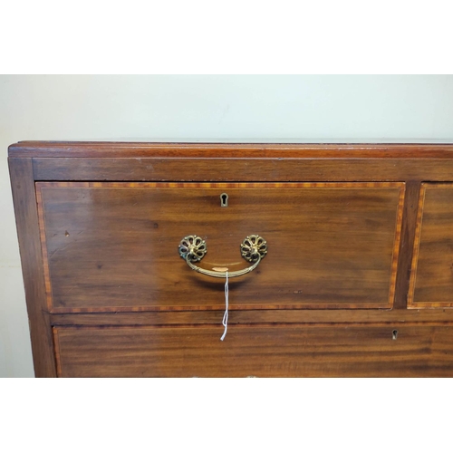 540 - Inlaid mahogany chest of drawers, circa late 19th/early 20th century, with two small drawers above t... 