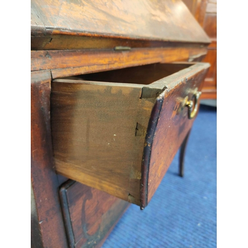 545 - Dutch mahogany and marquetry inlaid writing bureau circa late 18th/early 19th century, the fall fron... 