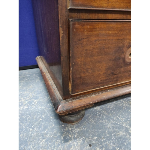 554 - 19th century mahogany secretaire chest of drawers, the front enclosing fitted drawers and pigeon hol... 