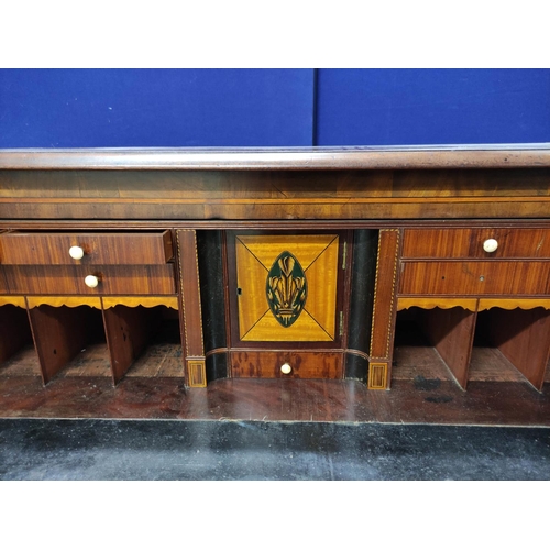 554 - 19th century mahogany secretaire chest of drawers, the front enclosing fitted drawers and pigeon hol... 