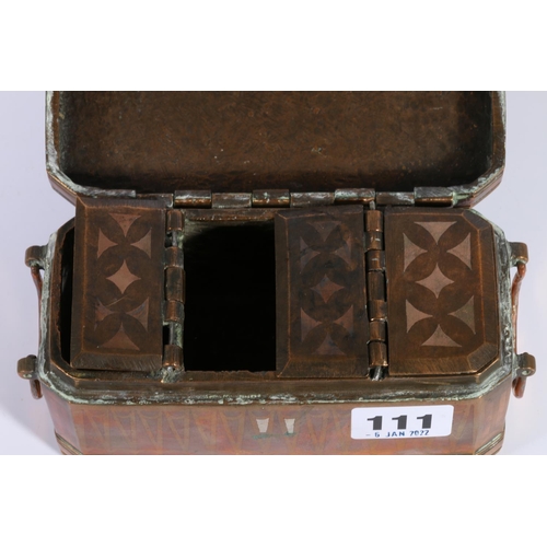 111 - Indian bronze sectional casket, 15cm.