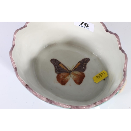 76 - Stoneware butterfly dish by Orchid designs, 9cm tall.