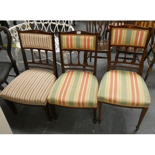 730 - Three Edwardian bedroom chairs.