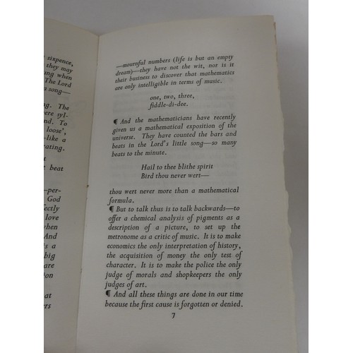 127 - GOLDEN COCKEREL PRESS.  Gill Eric.  The Lord's Song, A Sermon. Ltd. ed. 168/500. Wood... 