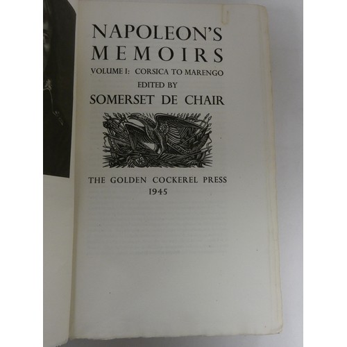 141 - GOLDEN COCKEREL PRESS.  De Chair Somerset (Ed). Napoleon's Memoirs. 2 vols. Ltd. ed.459/500. En... 