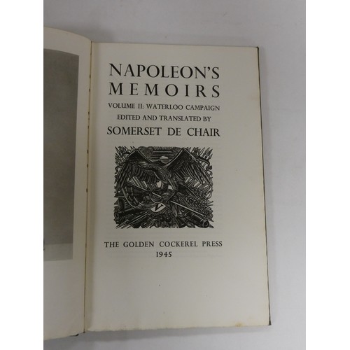 141 - GOLDEN COCKEREL PRESS.  De Chair Somerset (Ed). Napoleon's Memoirs. 2 vols. Ltd. ed.459/500. En... 