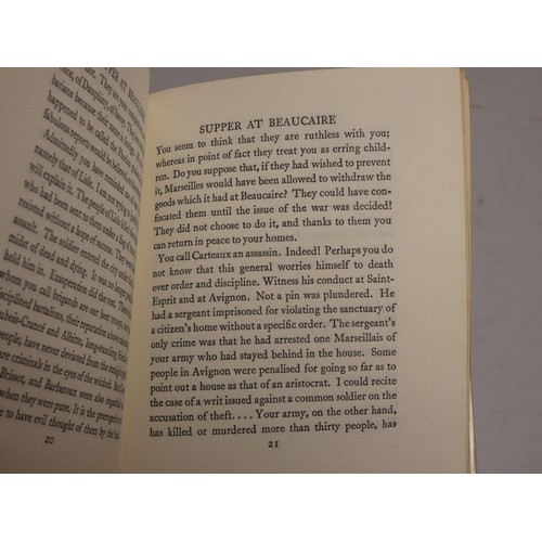 142 - GOLDEN COCKEREL PRESS.  De Chair Somerset (Trans). Supper at Beaucaire by Napoleon Bonaparte. L... 