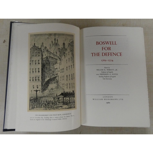 1 - BOSWELL JAMES.  Yale Edition of The Private Papers. 5 vols. Ltd. eds. deluxe. Qtr. vellum,... 