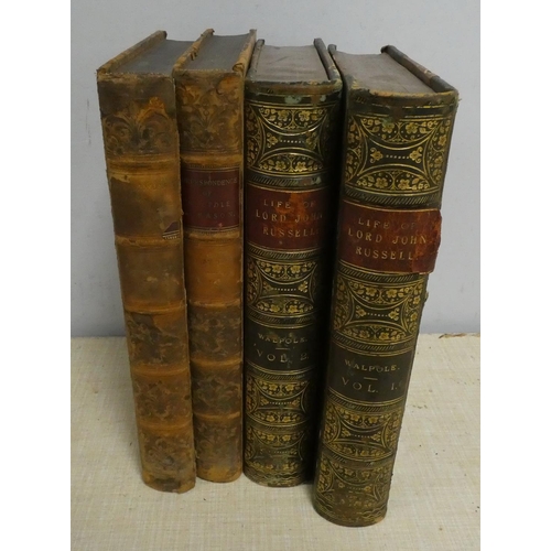 62 - WALPOLE SPENCER.  The Life of Lord John Russell. 2 vols. Port. frontis. Green half calf, wear &... 