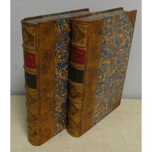 63 - DIXON WILLIAM HEPWORTH.  New America. 2 vols. Frontis & plates. Half calf, gilt backs,... 