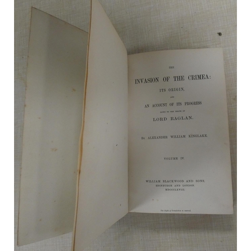 64 - KINGLAKE A. W.  The Invasion of the Crimea. Vols. 1 to 4. Fldg. plans. Half calf. 1863. (4)... 