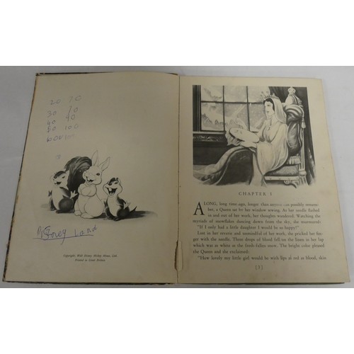 156 - DISNEY WALT.  Snow White & the Seven Dwarfs. Col. & other illus. Quarto. Orig. pict. brds., ... 