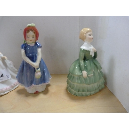 104 - Six Royal Doulton figures, 'Marie' HN 1370, 'Almost Crown', 'Emma', 'Ivy', 'Belle' HN 2340 and 'Aman... 