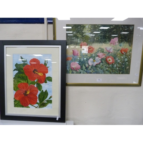 117 - L McGlashanFlowers in a fieldWatercolour; and another, similar.  (2)... 