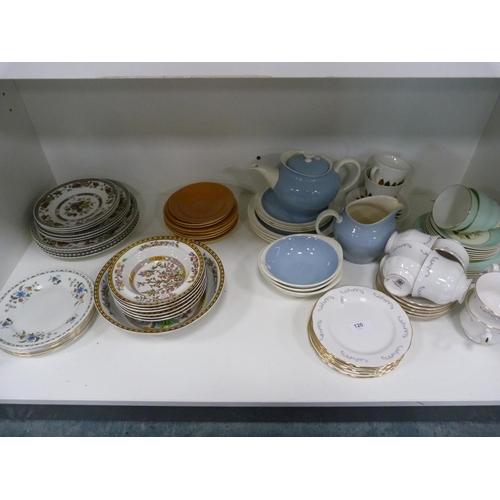 120 - Indian Tree pattern part dinner set, Wedgwood Etruria 'Somerset' pattern teawares, Royal Kent part t... 