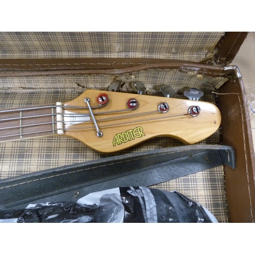 3 - Arbiter electric bass guitar with case.