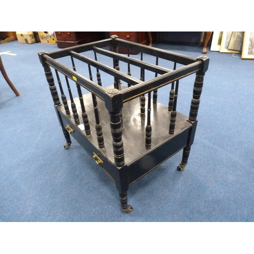 346 - Victorian ebonised canterbury.