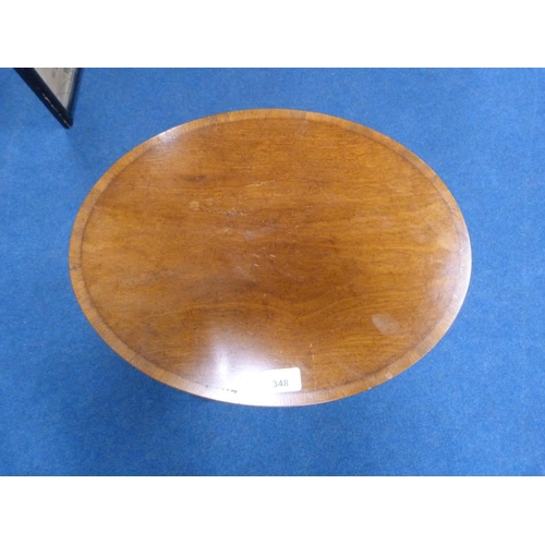 348 - Mahogany oval occasional table.