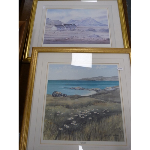 65 - Assorted pictures and prints including watercolour by McKay and another watercolour of Fairhead, Cou... 