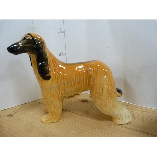 75 - Beswick figure of a Dachshund, no. C46, also a Beswick figure of an Afghan Hound, 'Hajubah of Davlen... 