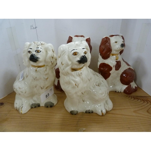 83 - Two pairs of small Beswick wally dogs with painted eyes.  (4)