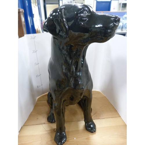 86 - Large Beswick figure of a Labrador, black glazed.