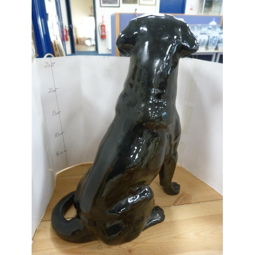 86 - Large Beswick figure of a Labrador, black glazed.