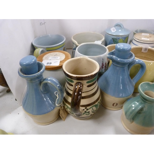 89 - Collection of small Buchan Ware jugs, flagons and preserve pots.  