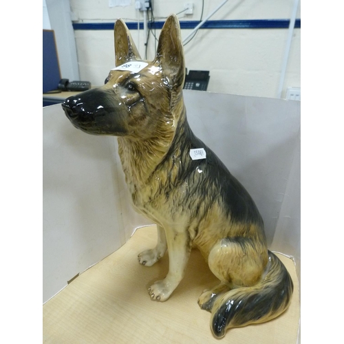 98 - Large Beswick model of a German Shepherd and another, smaller, 'Ulrica of Brittas'.  (2)