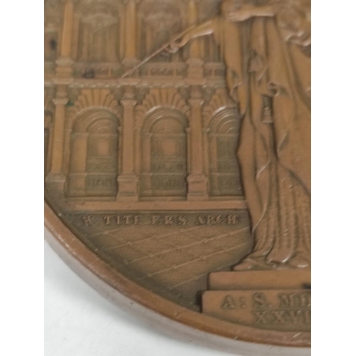 177 - Great Britain. 1844 re-opening of Royal Exchange. Obv Thomas Gresham dr. bust with cap / rev facade ... 