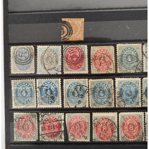 264 - World. Three postage stamp albums arranged alphabetically by country ranging from Abu Dhabi to Franc... 