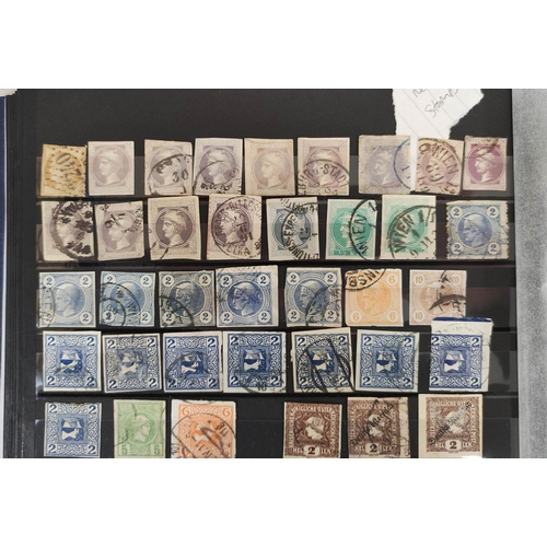 264 - World. Three postage stamp albums arranged alphabetically by country ranging from Abu Dhabi to Franc... 