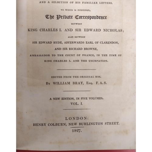 168 - EVELYN JOHN.  Memoirs, ed. by William Bray. 5 vols. Frontis & fldg. & other eng. plates. 182... 