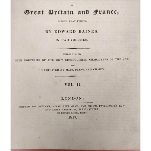 170 - BAINES EDWARD.  History of the Wars of the French Revolution. 2 vols. Eng. frontis, fldg. map, etc. ... 