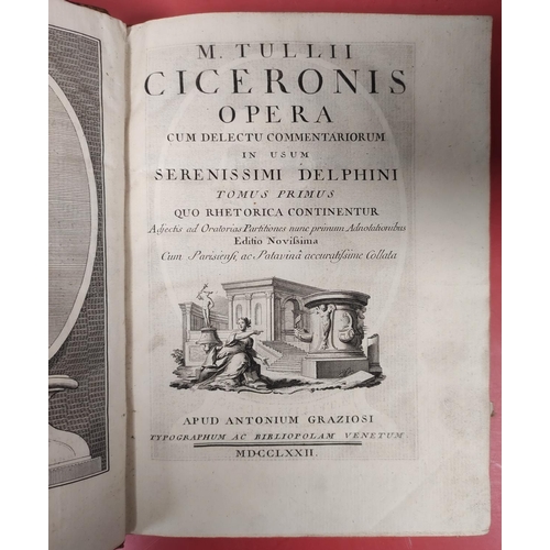 171 - CICERO. Opera cum Delectu Commentariorum. 9 vols. Eng. frontis, title vignettes, head pieces & c... 