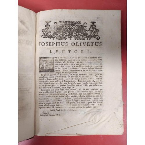 171 - CICERO. Opera cum Delectu Commentariorum. 9 vols. Eng. frontis, title vignettes, head pieces & c... 