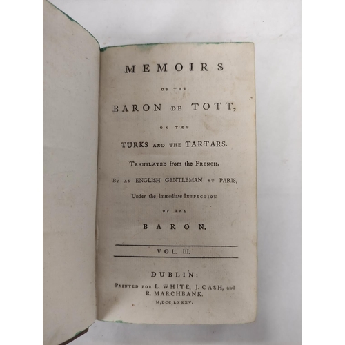 175 - DE TOTT BARON.  On the Turks & the Tartars, translated from the French by an English G... 