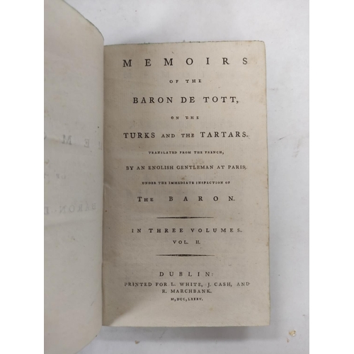 175 - DE TOTT BARON.  On the Turks & the Tartars, translated from the French by an English G... 