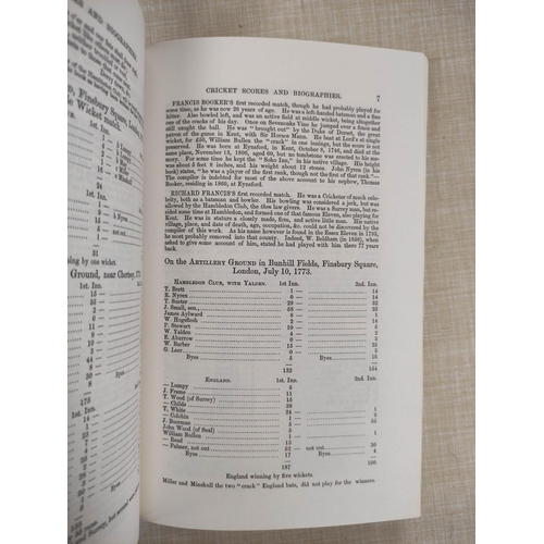 184 - LILLYWHITE FREDERICK.  Cricket Scores & Biographies (Continued by Arthur Haygarth) of Celebrated... 