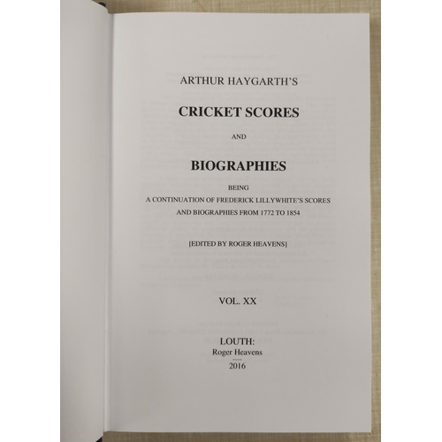 184 - LILLYWHITE FREDERICK.  Cricket Scores & Biographies (Continued by Arthur Haygarth) of Celebrated... 