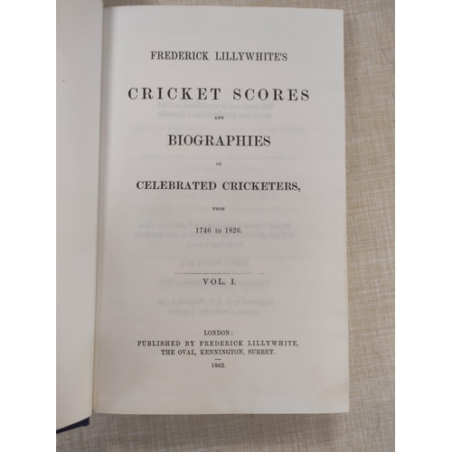 184 - LILLYWHITE FREDERICK.  Cricket Scores & Biographies (Continued by Arthur Haygarth) of Celebrated... 