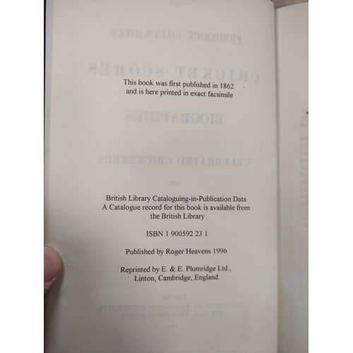 184 - LILLYWHITE FREDERICK.  Cricket Scores & Biographies (Continued by Arthur Haygarth) of Celebrated... 